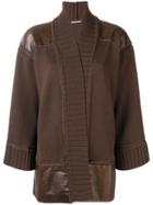 Alberta Ferretti Open Front Cardigan - Brown