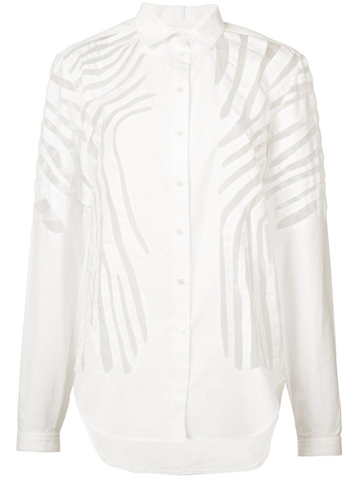Maiyet - Line Detail Blouse - Women - Cotton/silk Organza - 0, White, Cotton/silk Organza