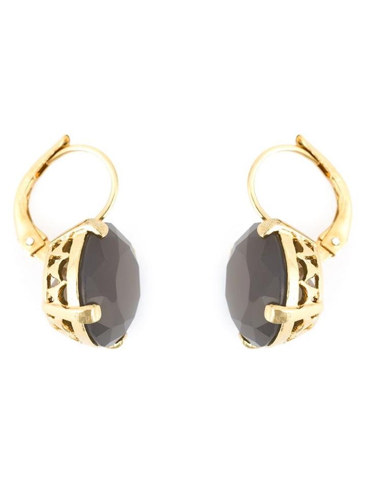 Wouters & Hendrix Grey Agate Earrings, Women's, Pink/purple