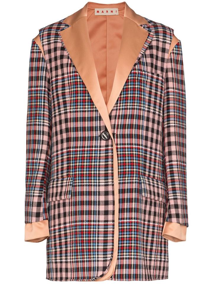 Marni Checked Button-down Blazer - Pink