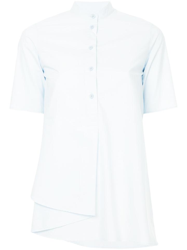 Mm6 Maison Margiela Mandarin Collar Shirt - Blue