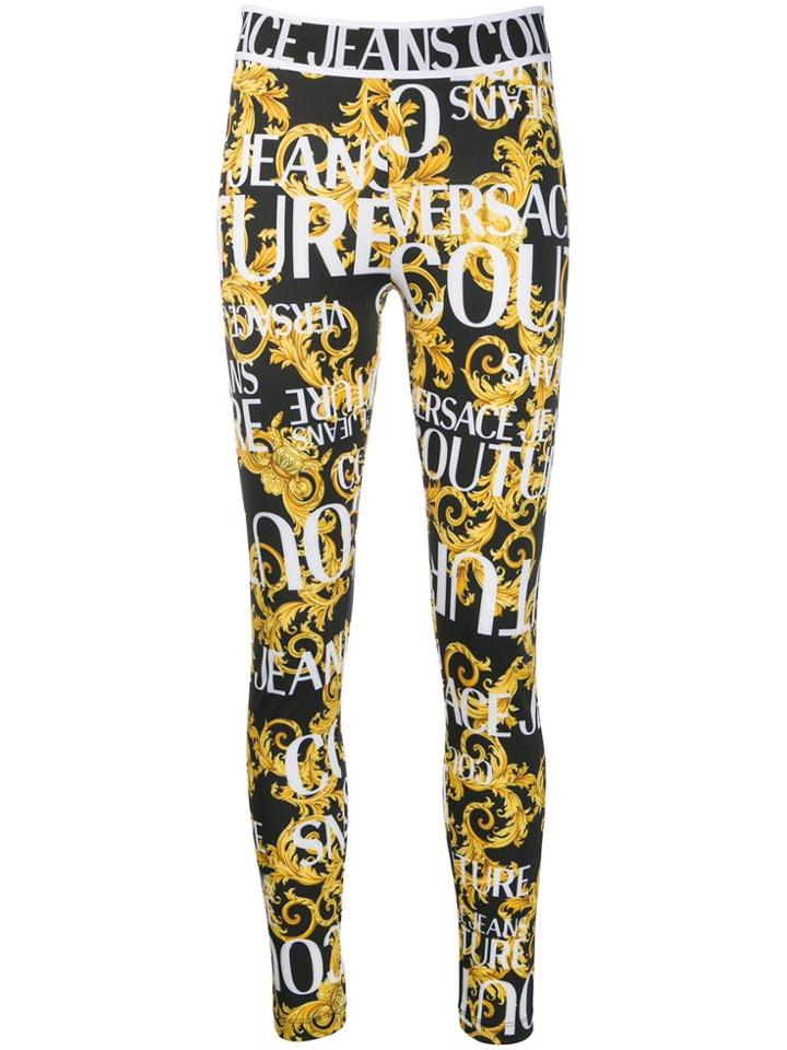Versace Jeans Couture Logo Print Leggings - Black