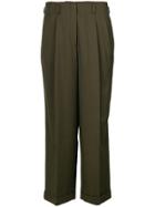 Odeeh Cropped Wide Leg Trousers - Green