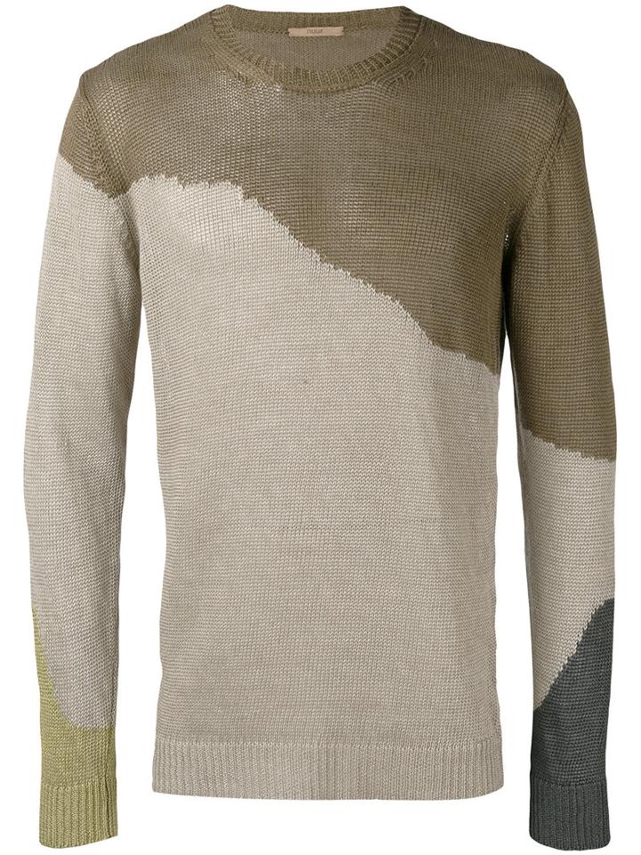 Roberto Collina - Colour Block Jumper - Men - Linen/flax - 52, Nude/neutrals, Linen/flax