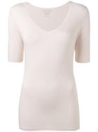 Majestic Filatures V-neck Slim-fit Blouse - Pink & Purple