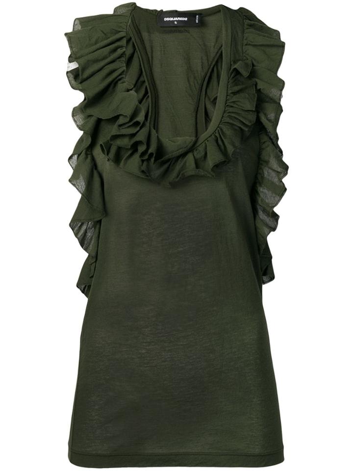 Dsquared2 Ruffle Neck Blouse - Green