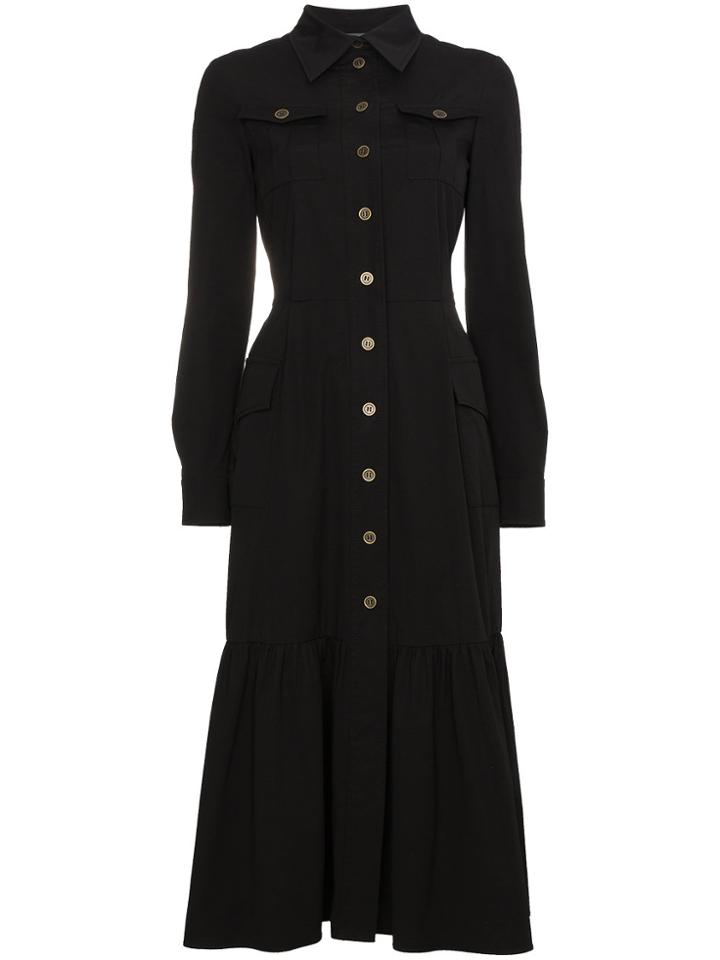 Alberta Ferretti Tiered Shirt Dress - Black