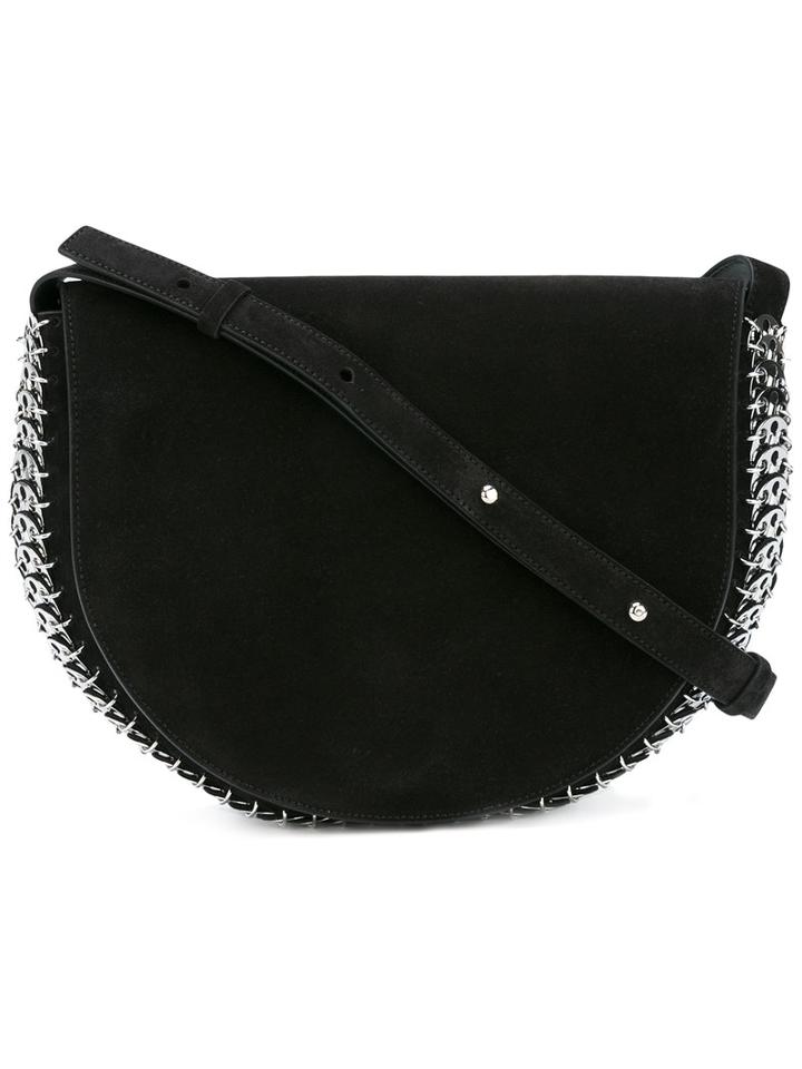 Paco Rabanne - Trim Detail Shoulder Bag - Women - Suede - One Size, Women's, Black, Suede