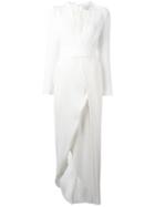 Galvan Pleated Dress, Women's, Size: 36, White, Polyester/spandex/elastane/viscose