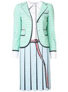 Thom Browne - Checked Dress - Women - Silk/wool - 40, Green, Silk/wool