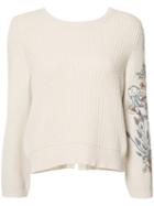 Dorothee Schumacher Buttoned Back Jumper, Women's, Size: 4, Nude/neutrals, Cashmere/polypropylene/wool