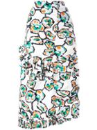 Marni Floral Print Skirt, Women's, Size: 40, White, Cotton
