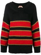 No21 Striped Chunky Sweater - Black