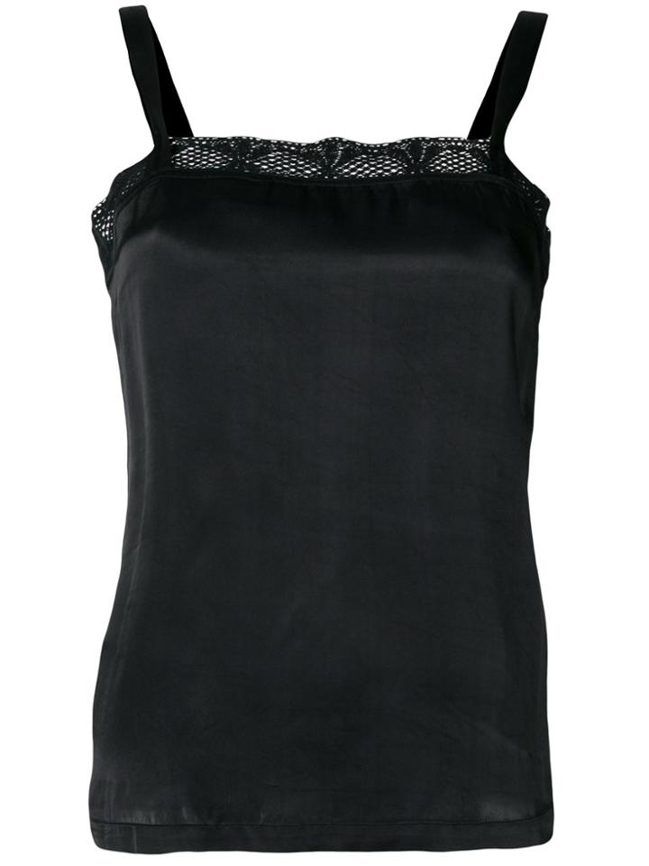 Bellerose Lace Trim Square Neck Cami Top - Black