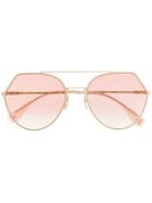 Fendi Eyewear Oversized Monogram Sunglasses - Gold