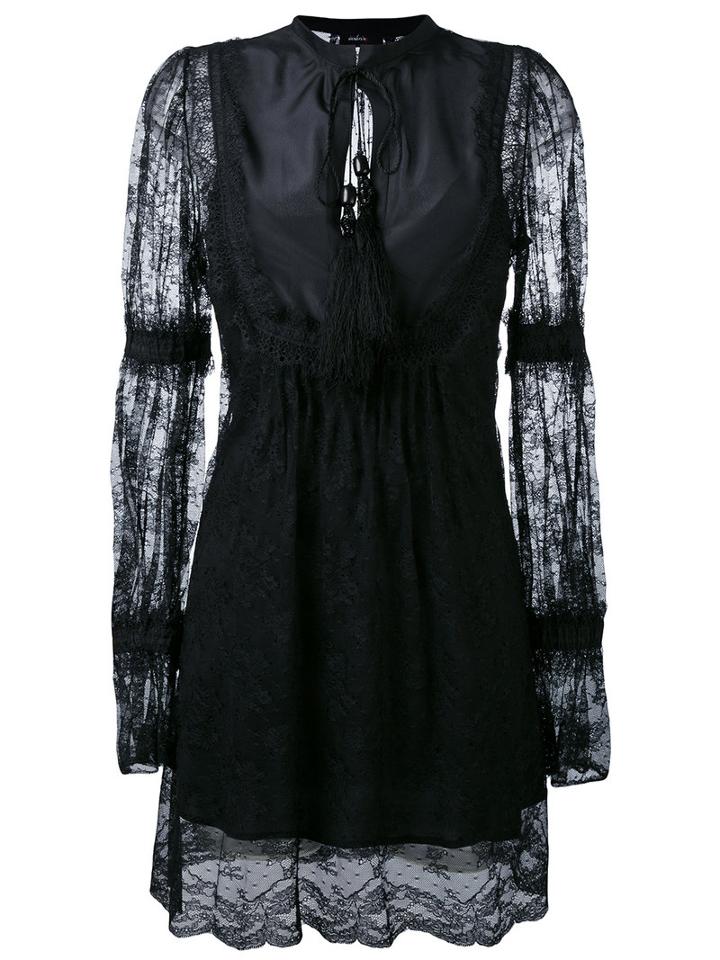 Wandering - Lace Panel Dress - Women - Polyamide/polyester - 40, Black, Polyamide/polyester