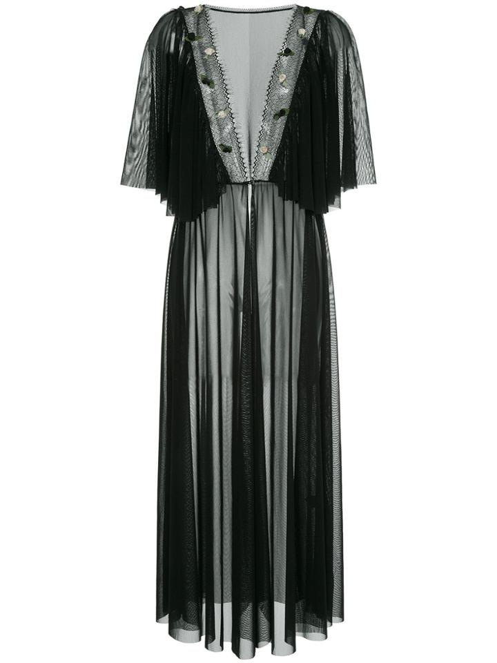 Tu Es Mon Trésor Rose Mesh Gown - Black
