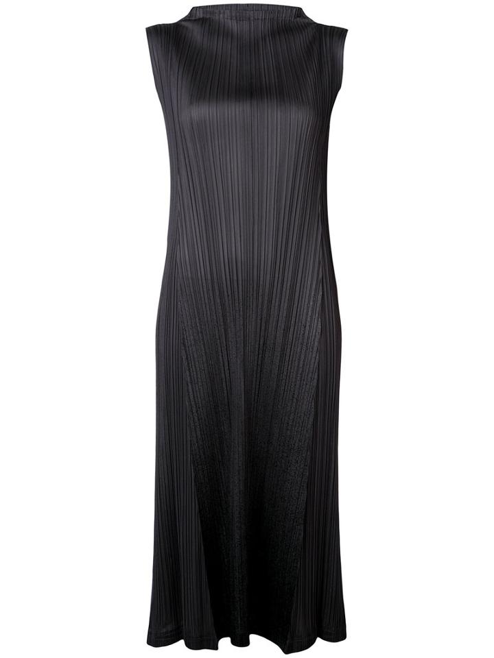Pleats Please By Issey Miyake Sleeveless Dress, Women's, Size: 3, Black, Polyester