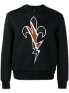 Neil Barrett - Embroidered Sweatshirt - Men - Polyurethane/viscose - M, Black, Polyurethane/viscose