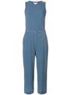 Michael Kors Collection Cropped Belted Jumpsuit - Blue