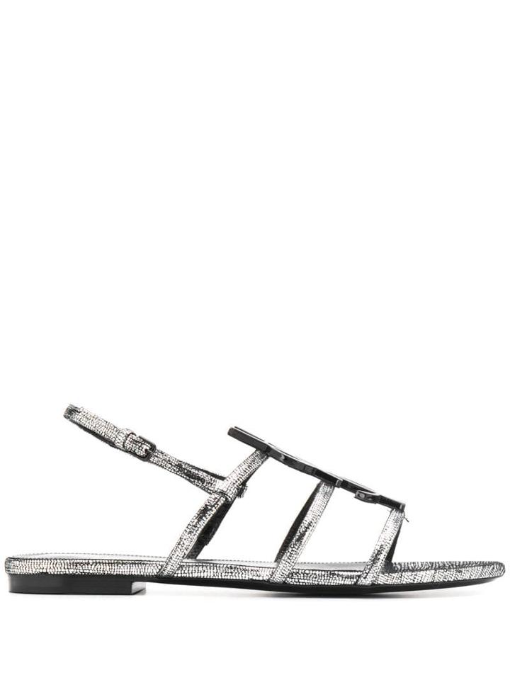 Saint Laurent Cassandra Sandals - Silver