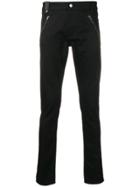 Alexander Mcqueen Leather Detailing Slim Jeans - Black