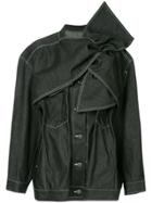 Irene Bow Detail Denim Jacket - Blue