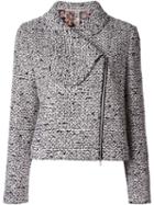 Giambattista Valli Off Centre Zip Jacket, Women's, Size: 42, Black, Silk/polyamide/polyester/virgin Wool