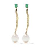 Wouters & Hendrix Gold 18kt Yellow Gold Emerald & Pearl Branch