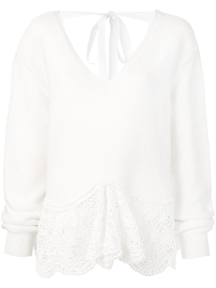 Stella Mccartney Crochet Lace Sweater - Neutrals