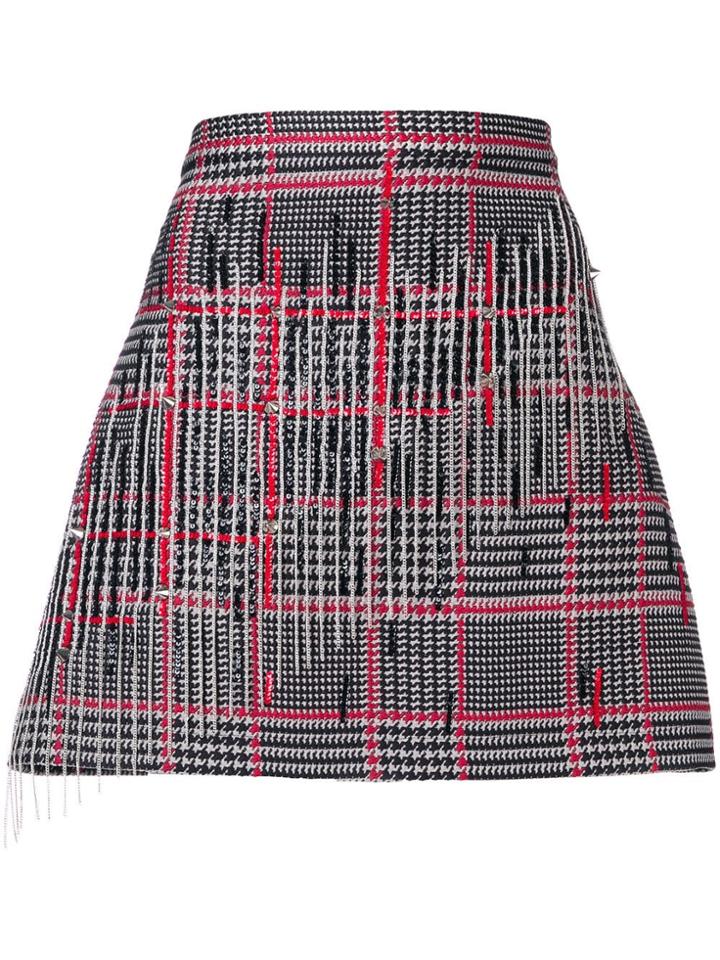 Wandering Glen Check Mini Skirt - Black