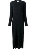 Lemaire Lateral Slit Longsleeved Dress, Women's, Size: 34, Black, Virgin Wool