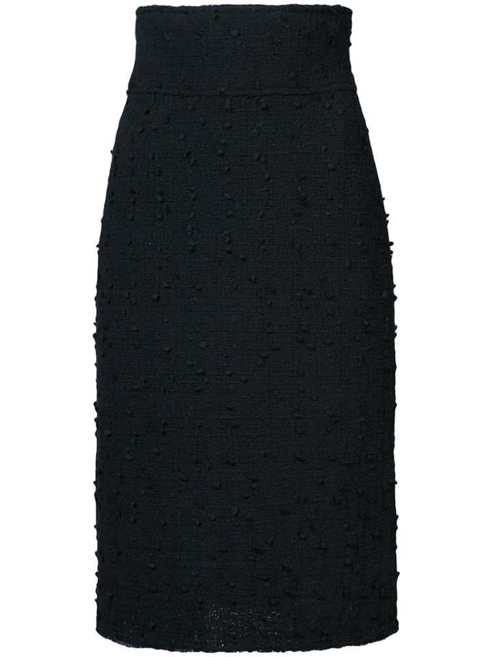 Oscar De La Renta Textured Pencil Skirt - Black