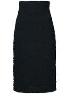 Oscar De La Renta Textured Pencil Skirt - Black