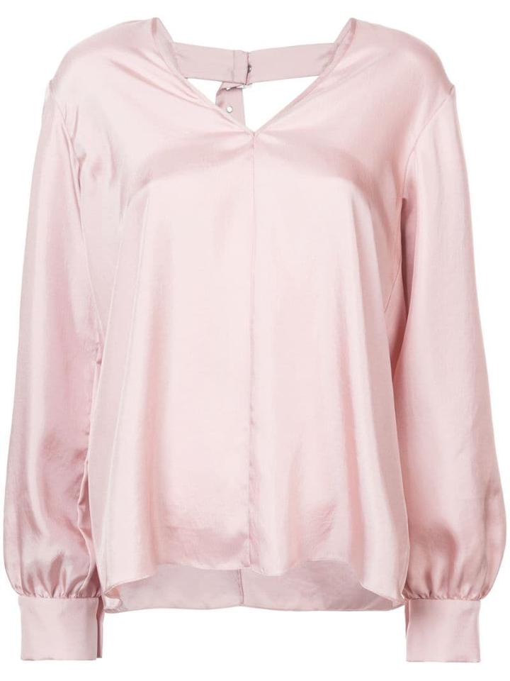 Tibi Mendini Buckle Back Blouse - Pink