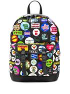 Versace Badge Print Backpack - Black