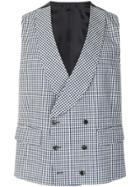 Gabriele Pasini Gingham Double Breasted Waistcoat - Blue