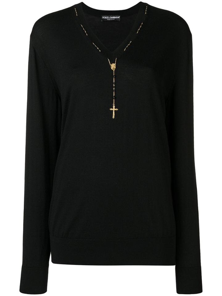 Dolce & Gabbana Rosary Knitted Sweater - Black