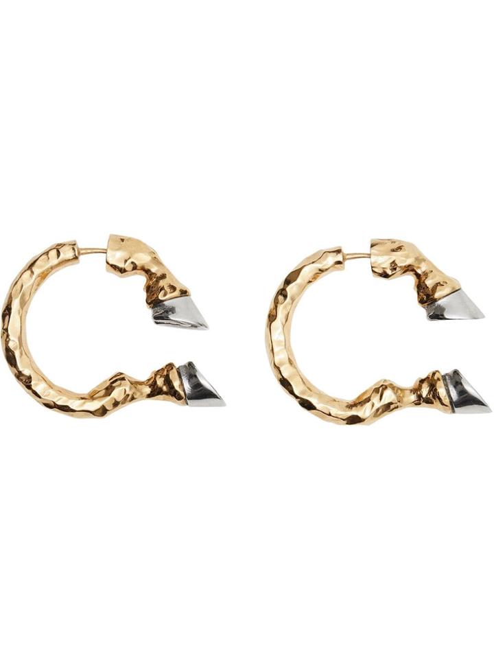 Burberry Gold And Palladium-plated Hoof Open-hoop Earrings