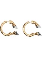 Burberry Gold And Palladium-plated Hoof Open-hoop Earrings