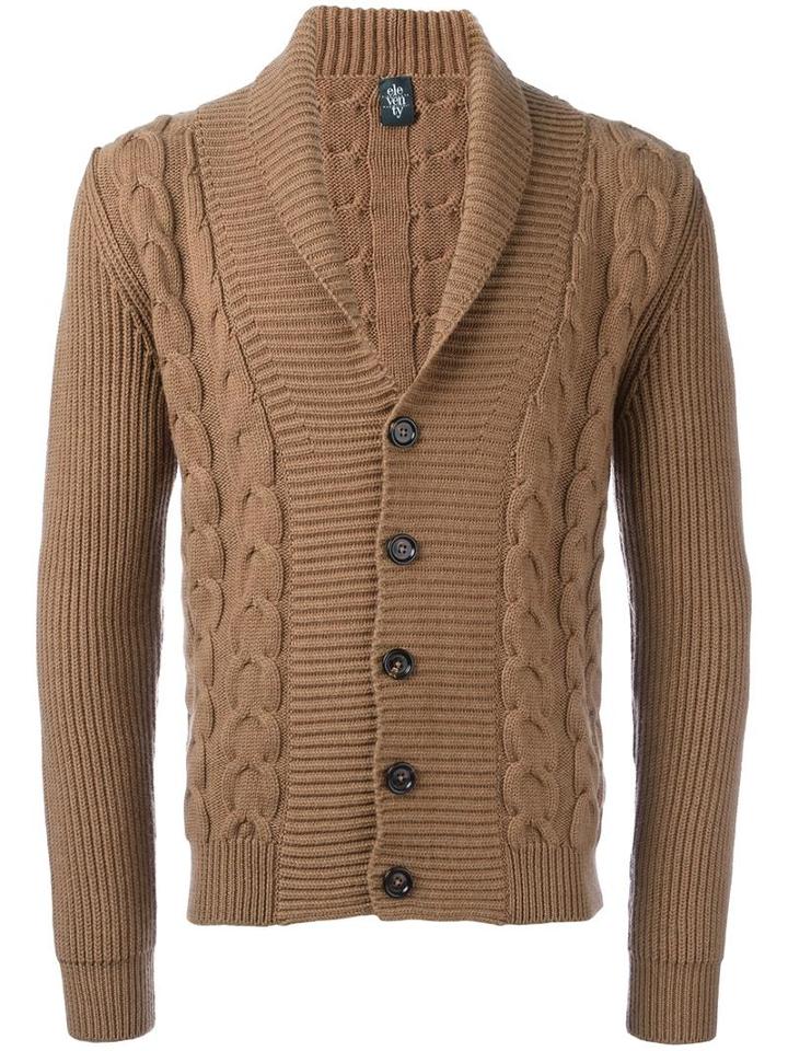 Eleventy Shawl Lape Cardigan, Men's, Size: Xl, Brown, Virgin Wool