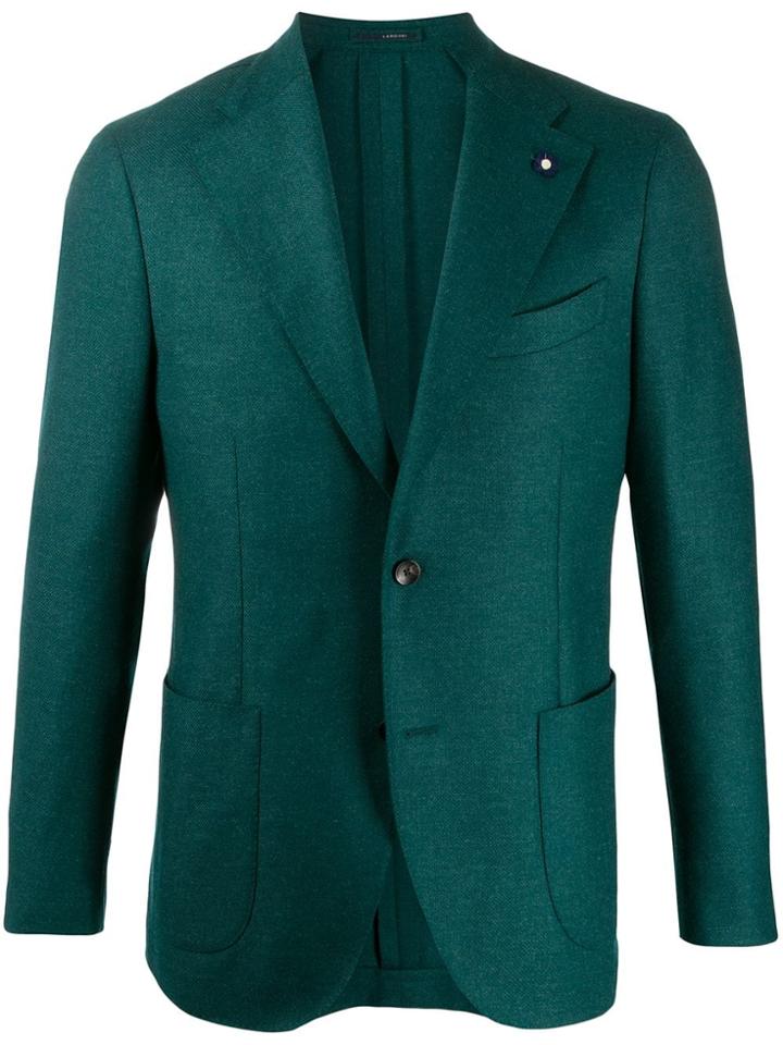 Lardini Single-breasted Flower Detail Blazer - Green