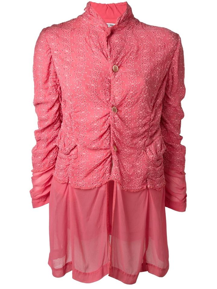 Comme Des Garçons Vintage Gathered Detail Jacket - Pink & Purple