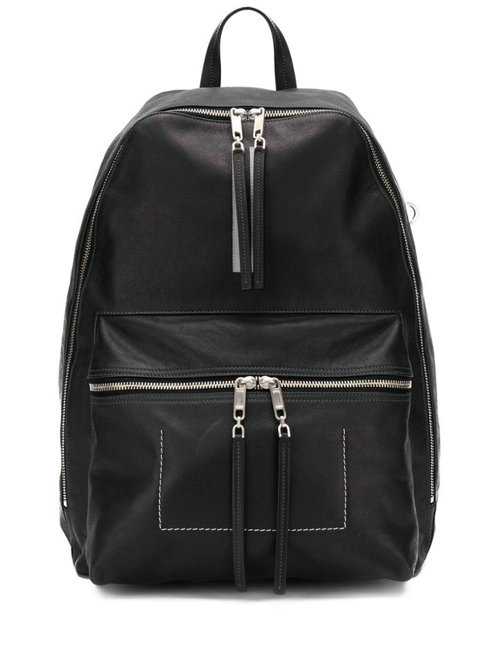 Rick Owens Textured Zipped Backpack - Black