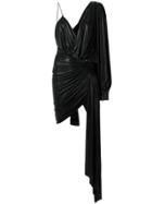 Alexandre Vauthier One Shoulder Drape Front Dress - Black