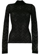 Roland Mouret Sheer Knitted Top - Black