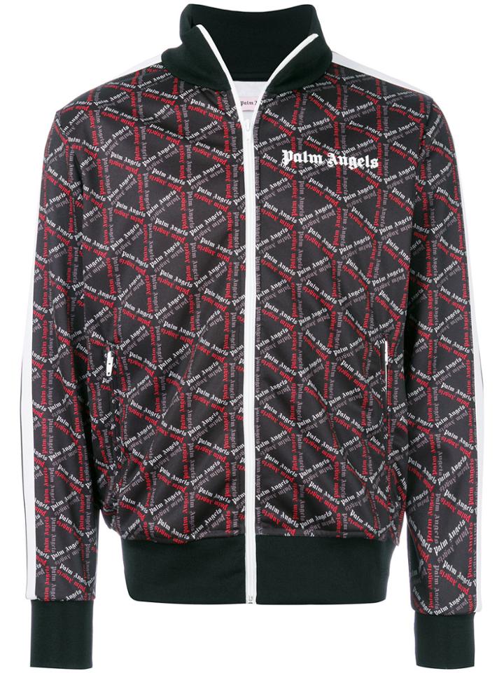 Palm Angels Zipped Front Track Top - Black