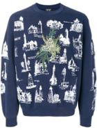 Creatures Of The Wind Building Print Sweatshirt - Blue