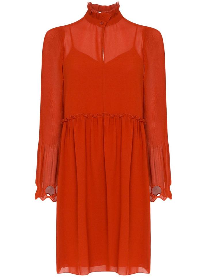 See By Chloé Drop-waist Chiffon Dress - Red