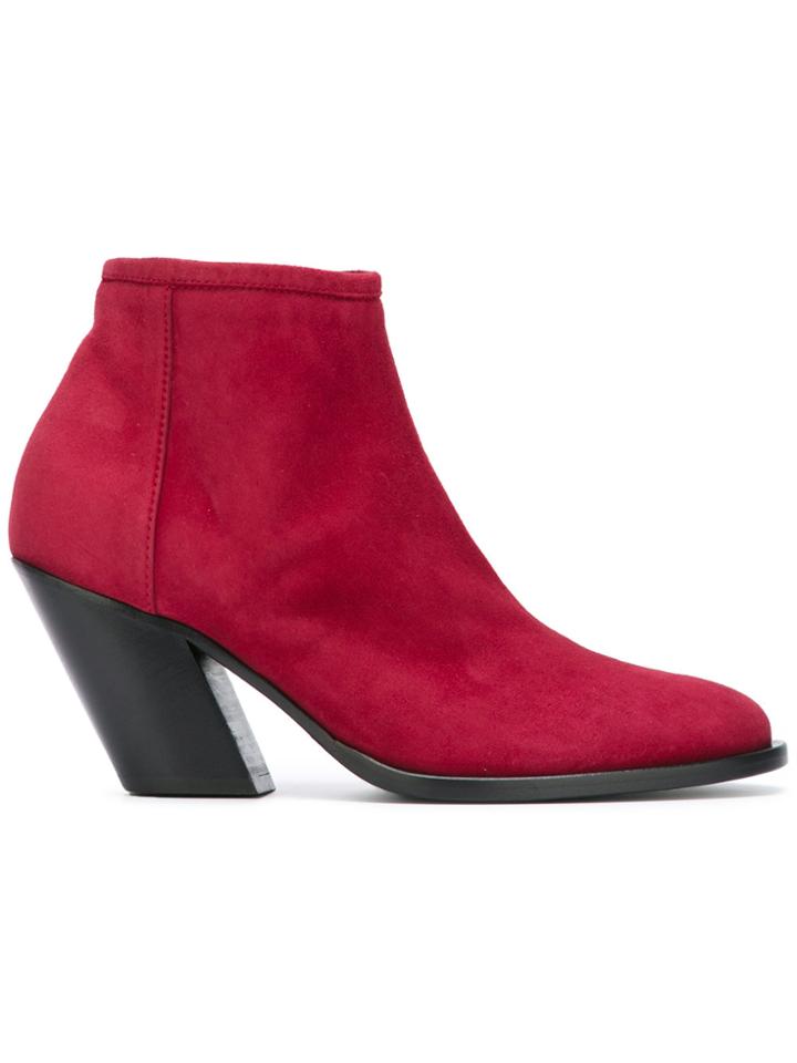 A.f.vandevorst Side Zip Ankle Boots - Red